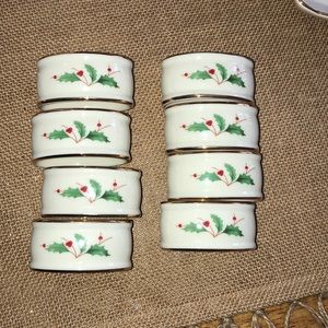 Lenox Holiday napkin rings - set of 8